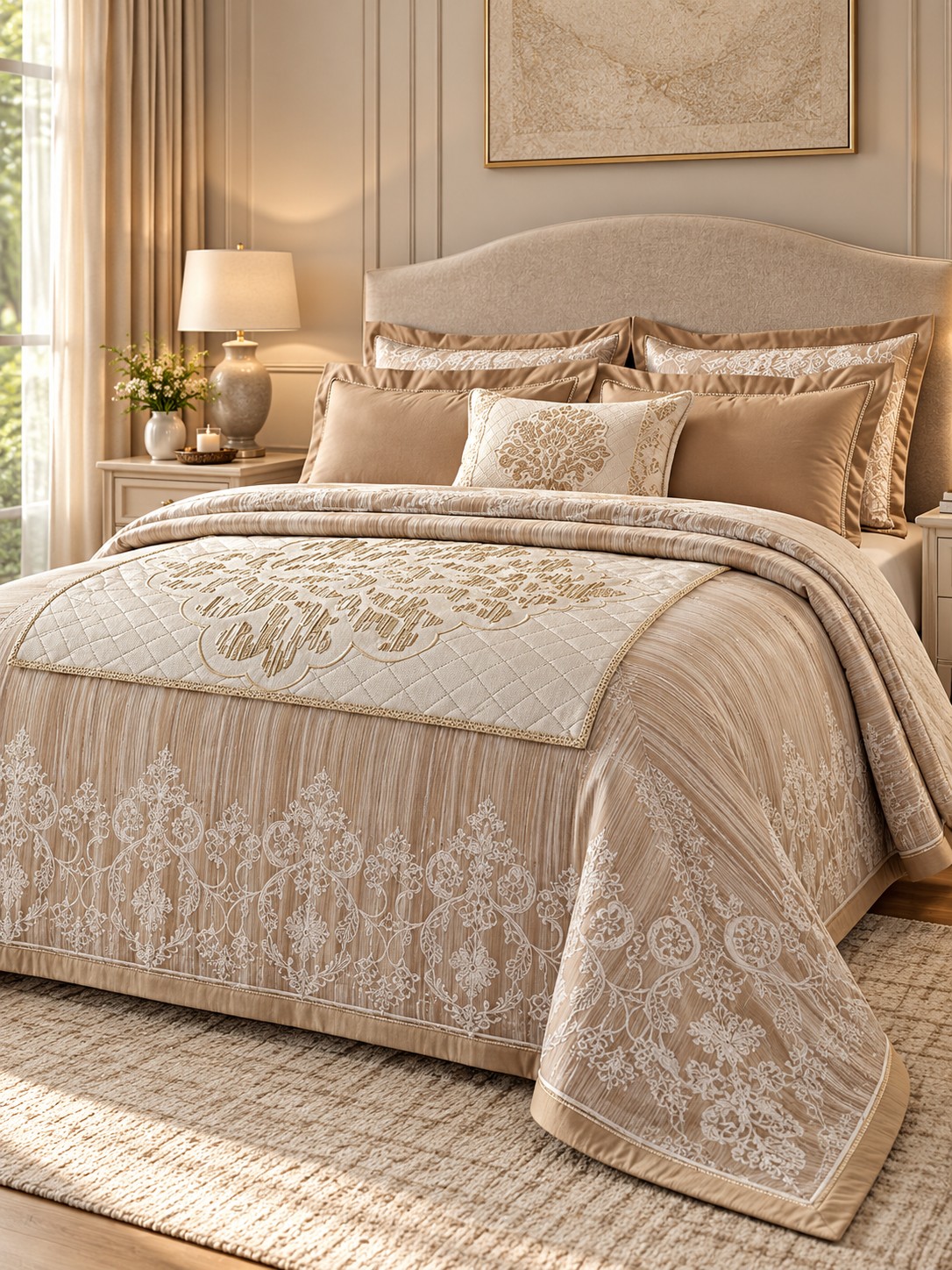 Champagne Gold Elegance – Premium Luxury Bedding Set