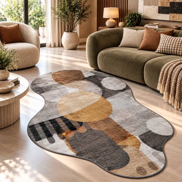 Amber Eclipse – Abstract Shape Carpet