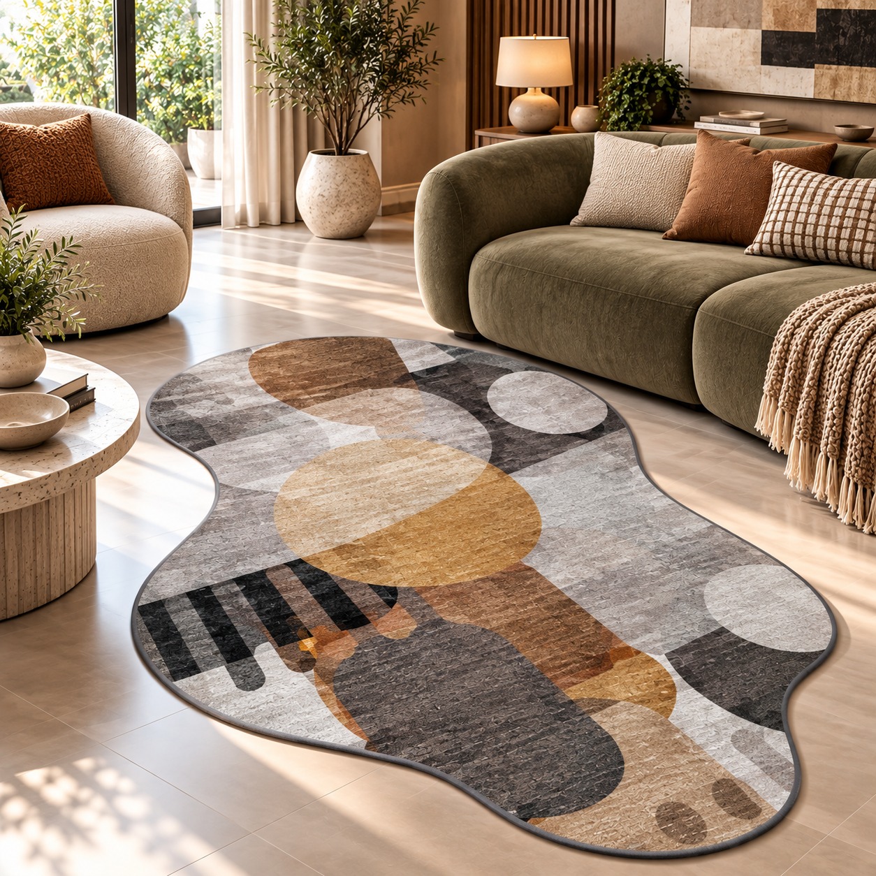 Amber Eclipse – Abstract Shape Carpet