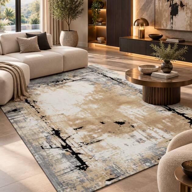 Golden Haze – Luxury Abstract Carpet