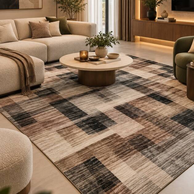 Urban Patchwork – Premium Abstract Geometric Carpet