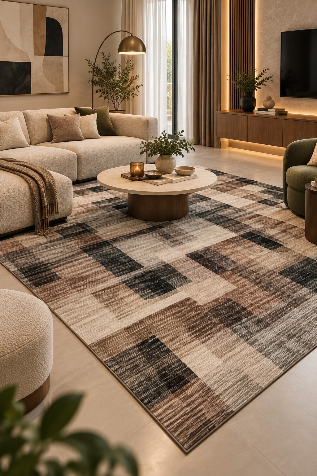 Urban Patchwork – Premium Abstract Geometric Carpet