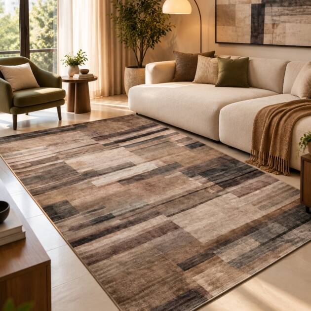Terra Horizon – Premium Abstract Striped Carpet