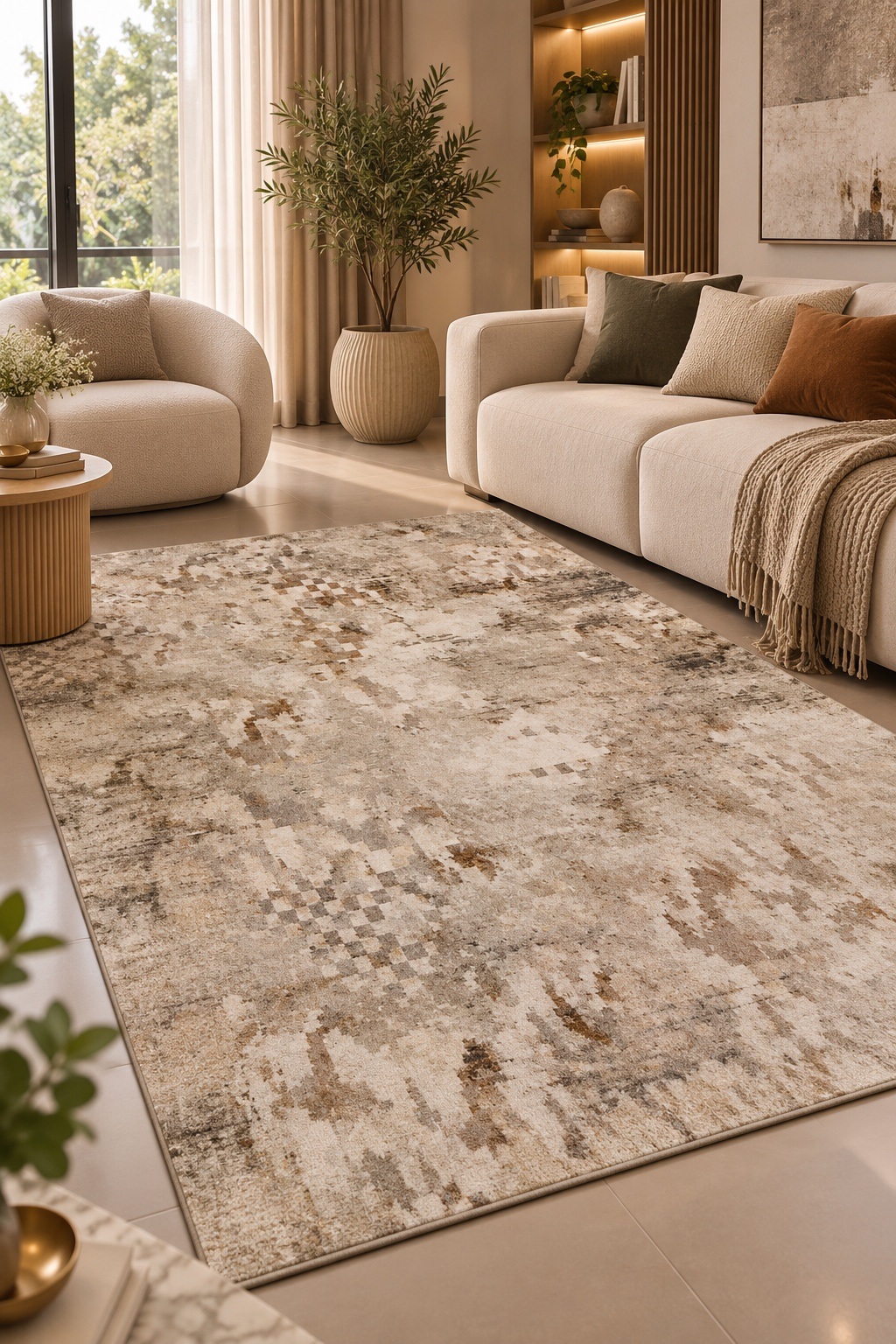 Sandstone Mosaic – Premium Abstract Carpet