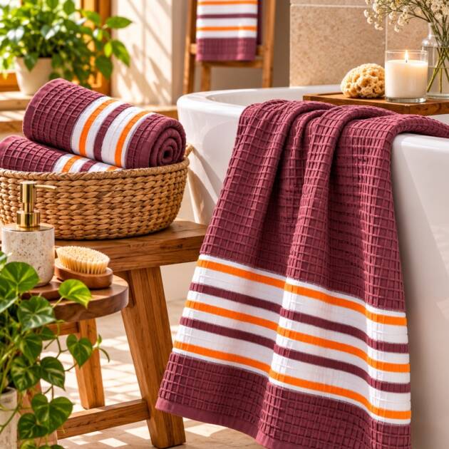 Berry Mocha Cotton Bath Towel