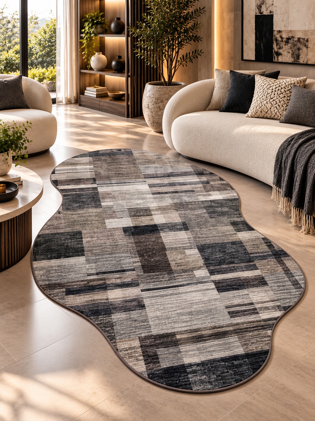 Graphite Luxe – Geometric Shape Carpet