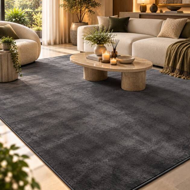 Barclay Charcoal Luxe Velvet Carpet – Deep Grey