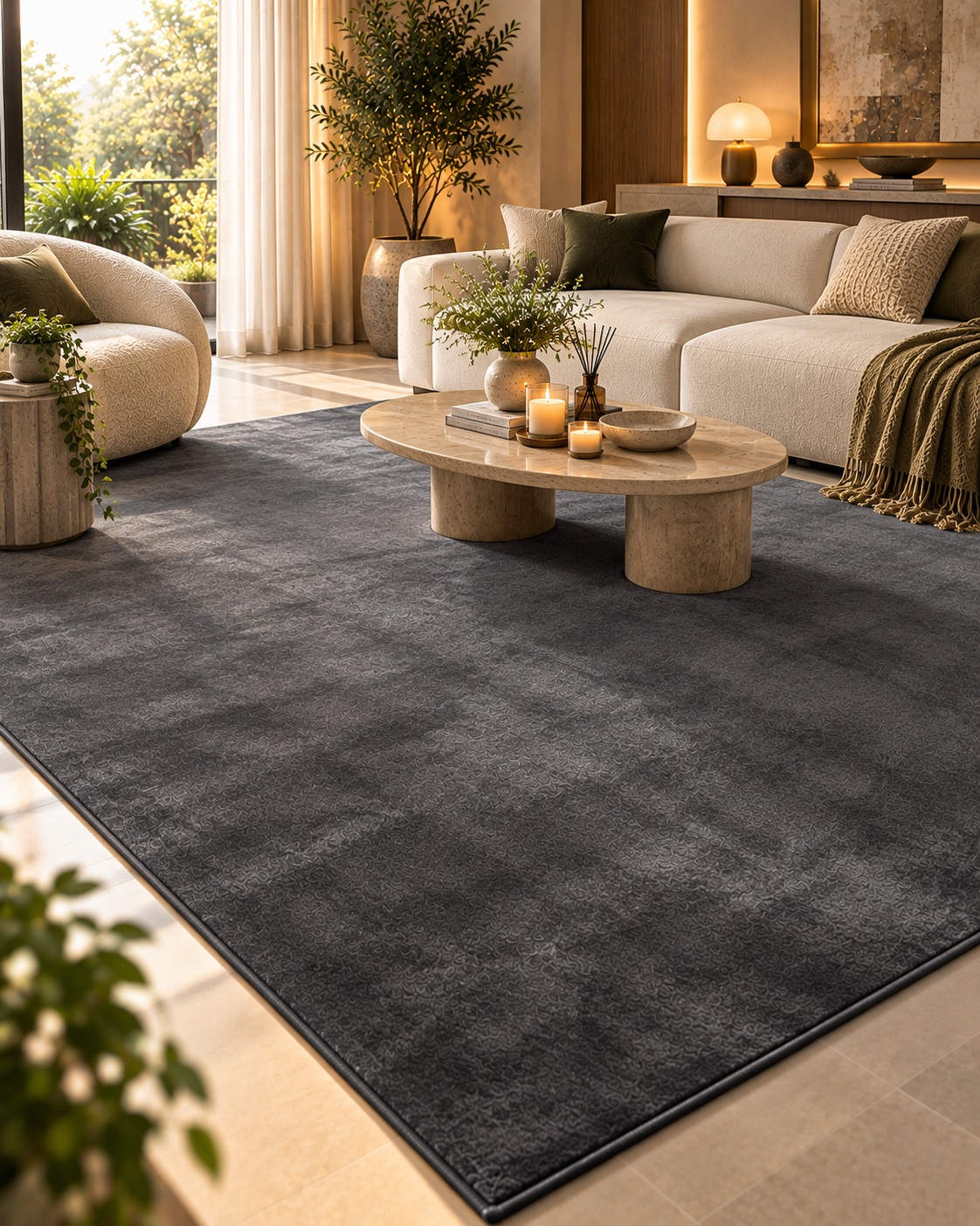 Barclay Charcoal Luxe Velvet Carpet – Deep Grey