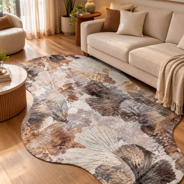 Earthstone Elegance – Abstract Shape Carpet