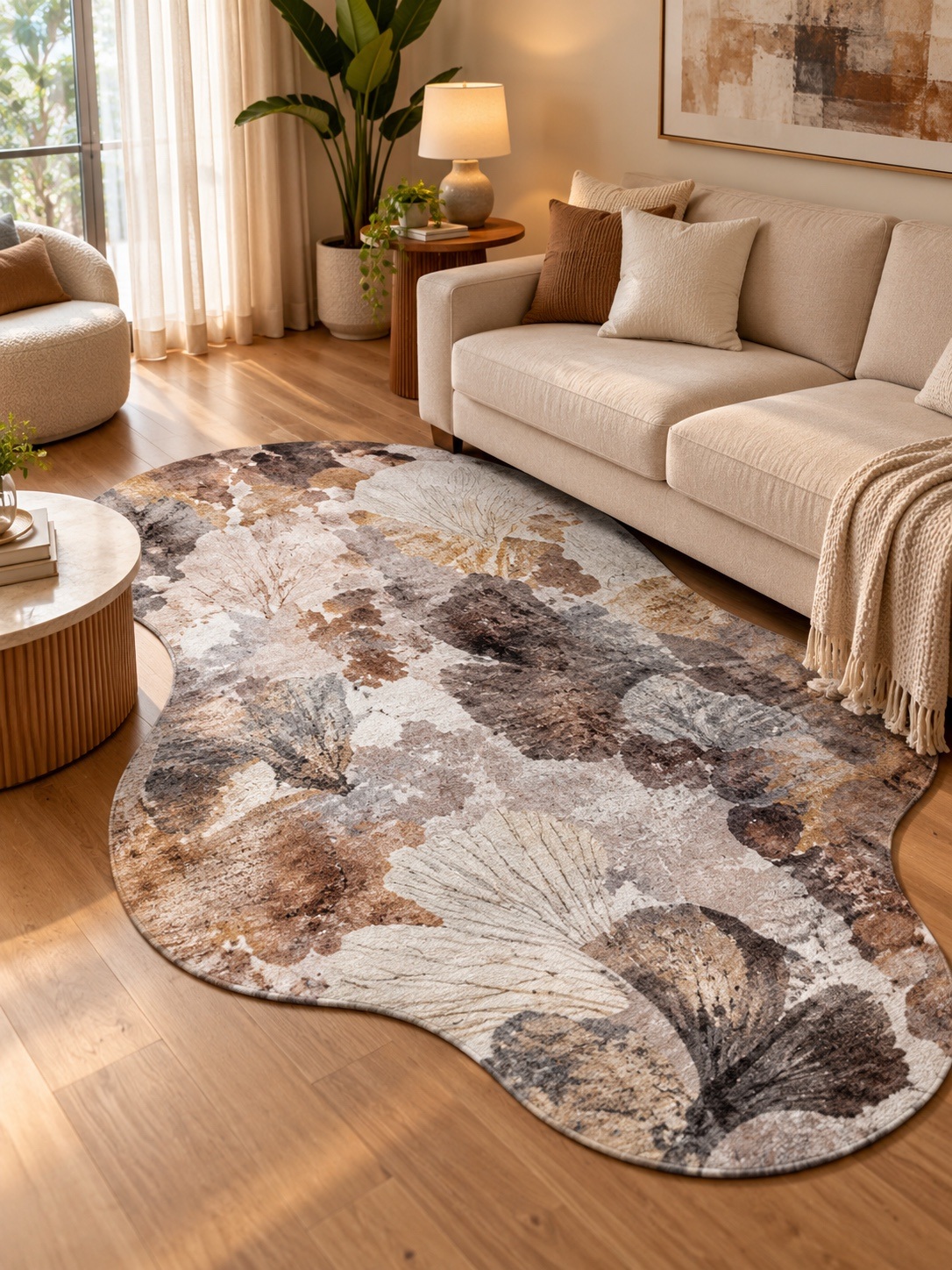 Earthstone Elegance – Abstract Shape Carpet