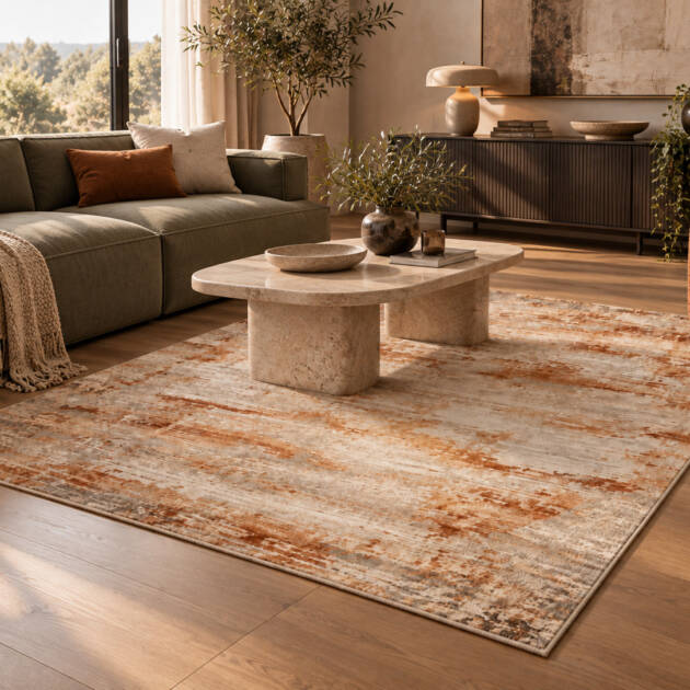 Rustic Amber Luxe – Premium Abstract Carpet