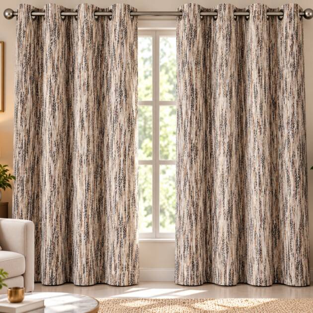 Beige & Mocha Abstract Elegance Curtains