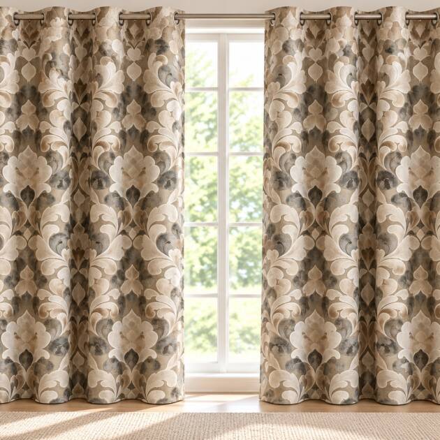 Luxe Damask Velvet Curtain Set