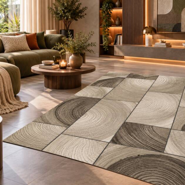 Heritage Swirls – Luxury Geometric Carpet