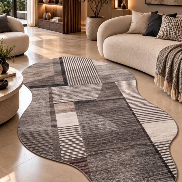 Slate Harmony – Geometric Shape Carpet