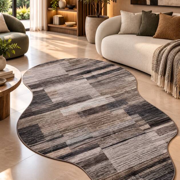 Ashwood Elegance – Abstract Shape Carpet