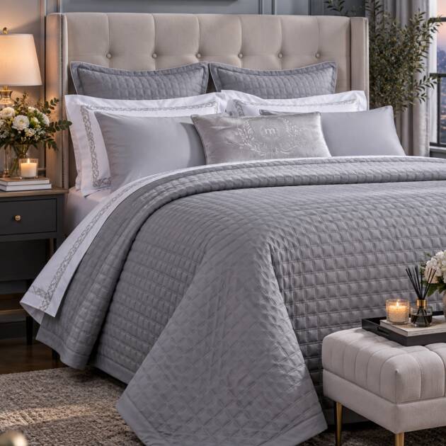 Silver Serenity – Luxury 11-Piece Quilt Bedding Set