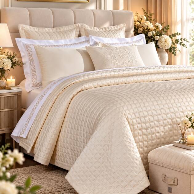 Pearled Ivory Luxe – 11 Piece Premium Quilt Set