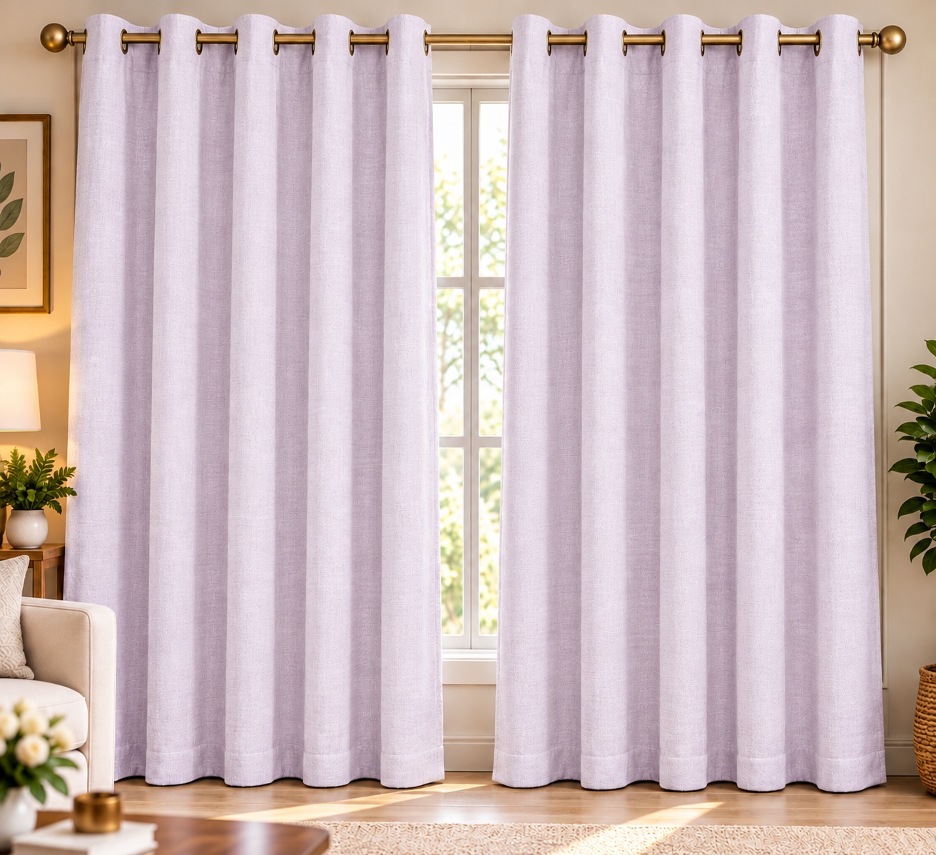 Soft Lilac Elegance Curtains