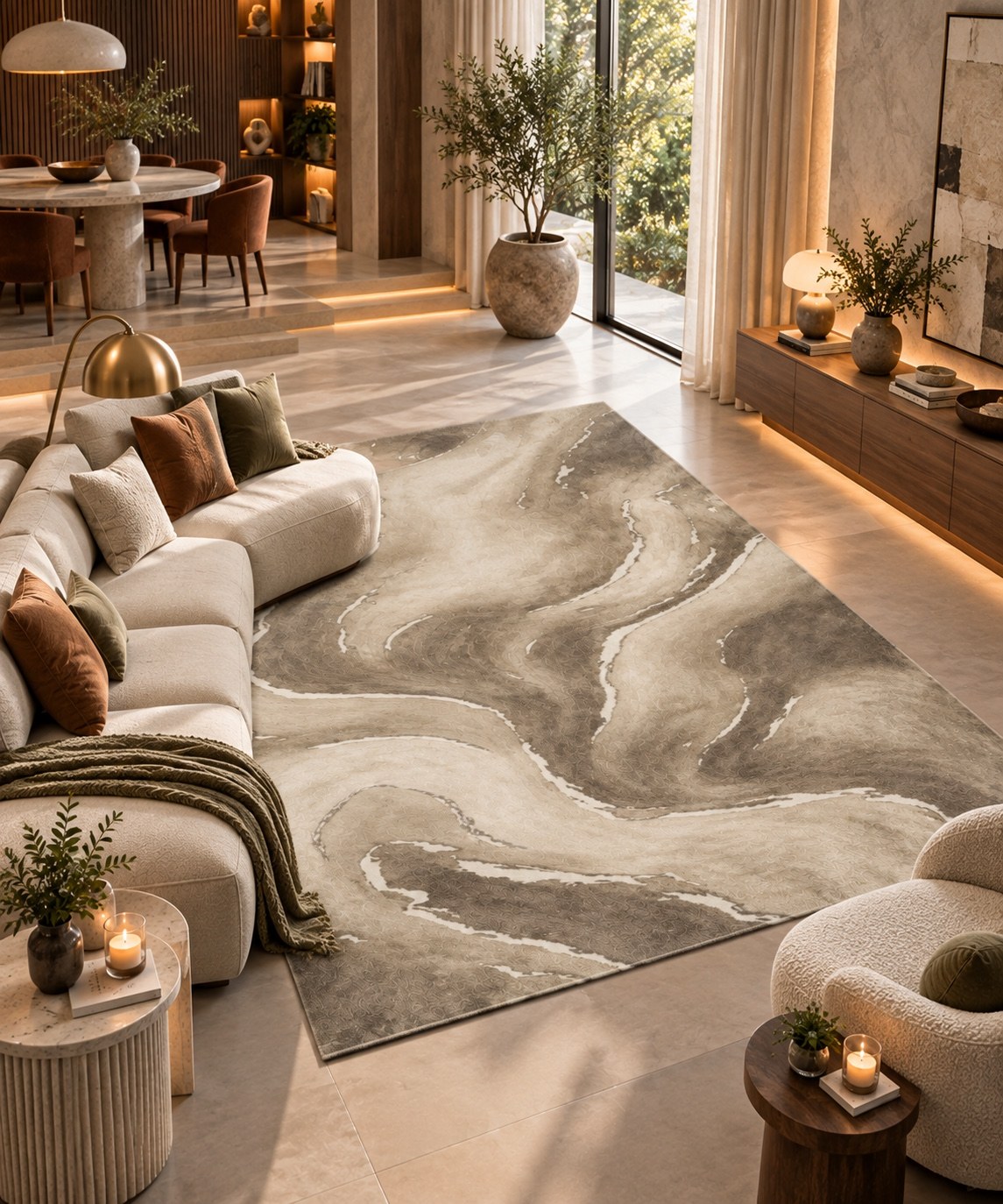 Marble Serenity – Luxury Abstract Carpet
