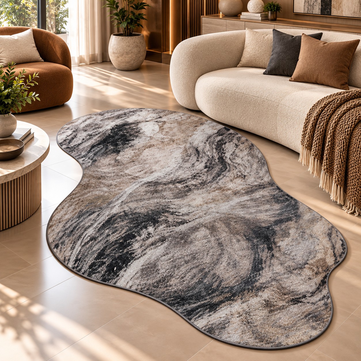 Marble Whisper – Abstract Shape Carpet