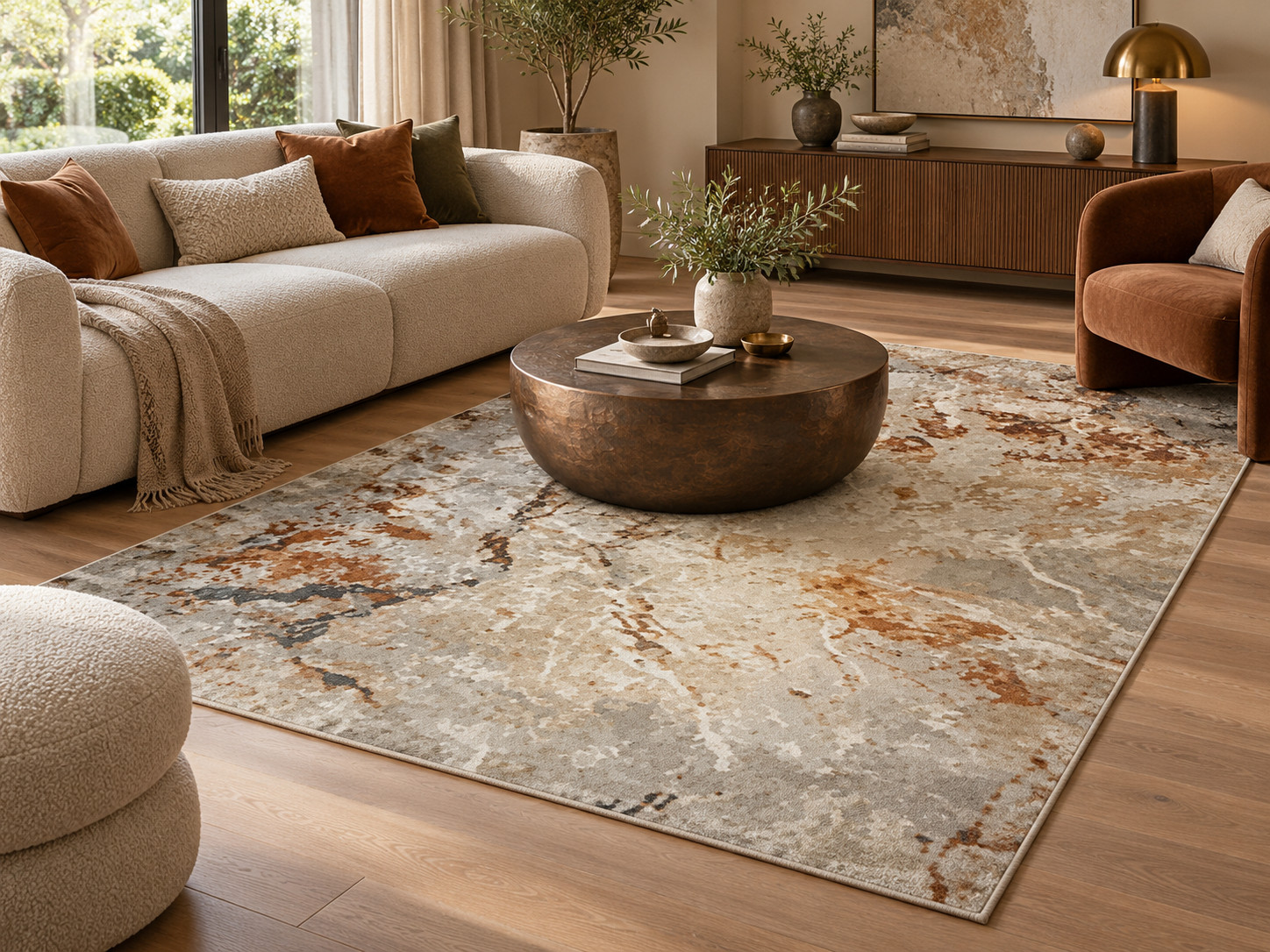 Marble Rust Elegance – Premium Abstract Carpet