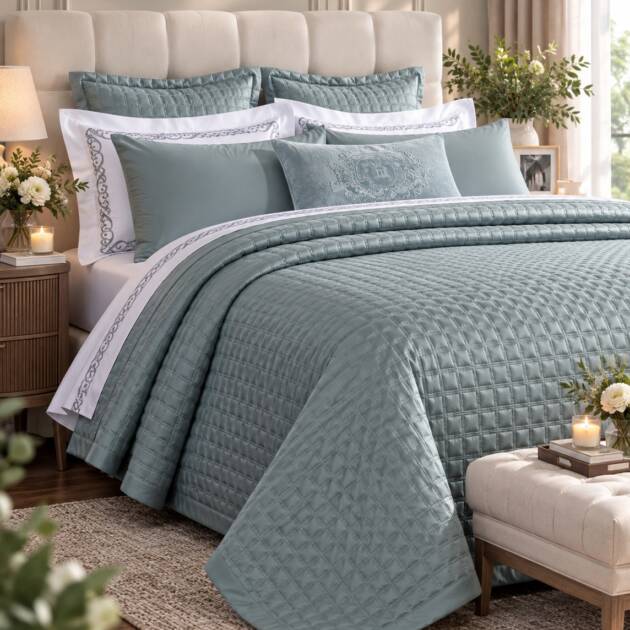 Misty Sage Elegance – Luxury 11-Piece Quilt Bedding Set