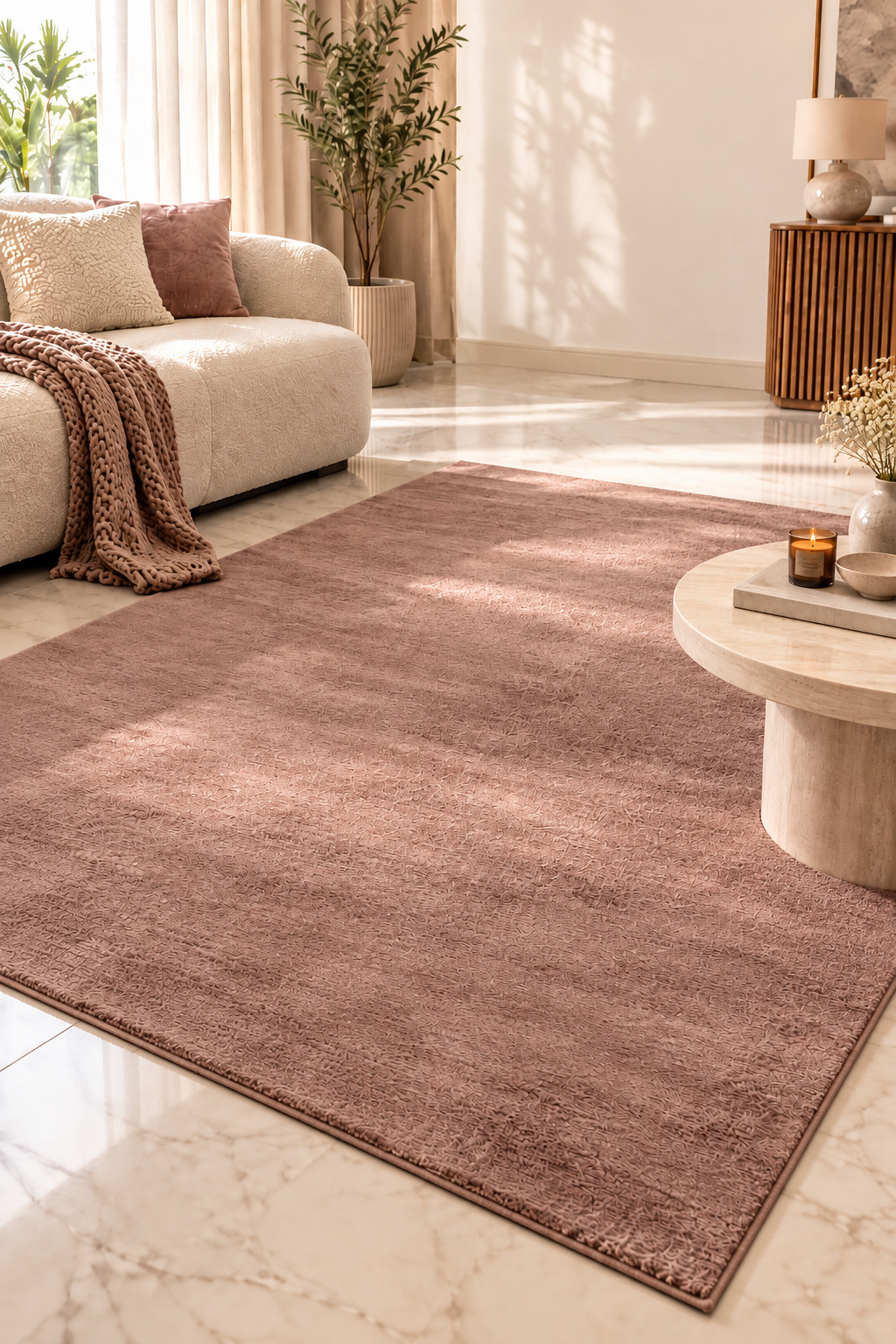 Mocha Blush Luxe – Premium Soft Velvet Carpet