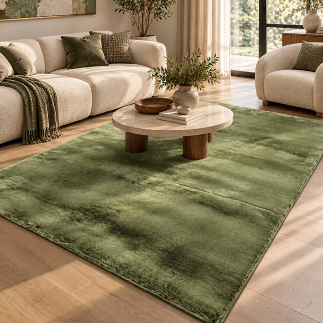 Olive Serenity Luxe – Premium Soft Velvet Carpet
