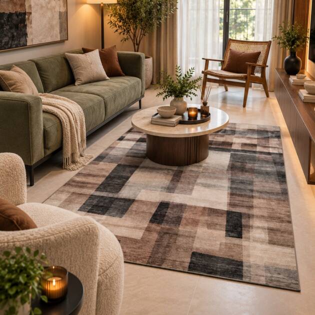 Earthstone Mosaic – Premium Abstract Carpet