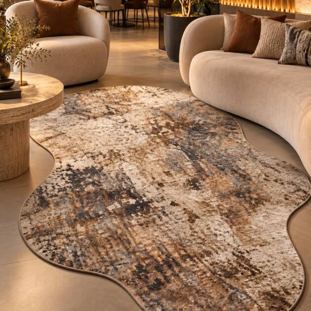 Rustic Mirage – Abstract Shape Carpet
