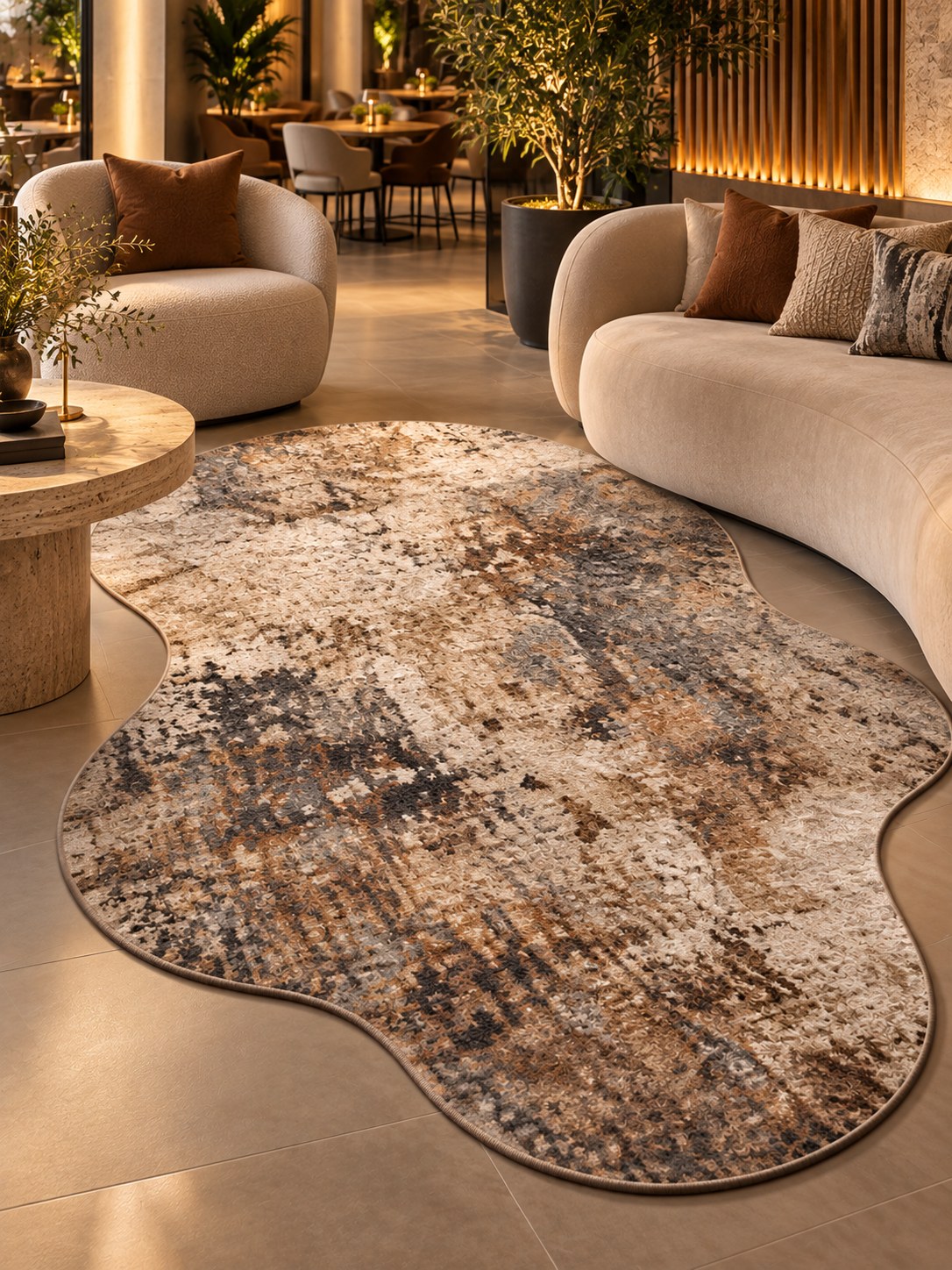 Rustic Mirage – Abstract Shape Carpet