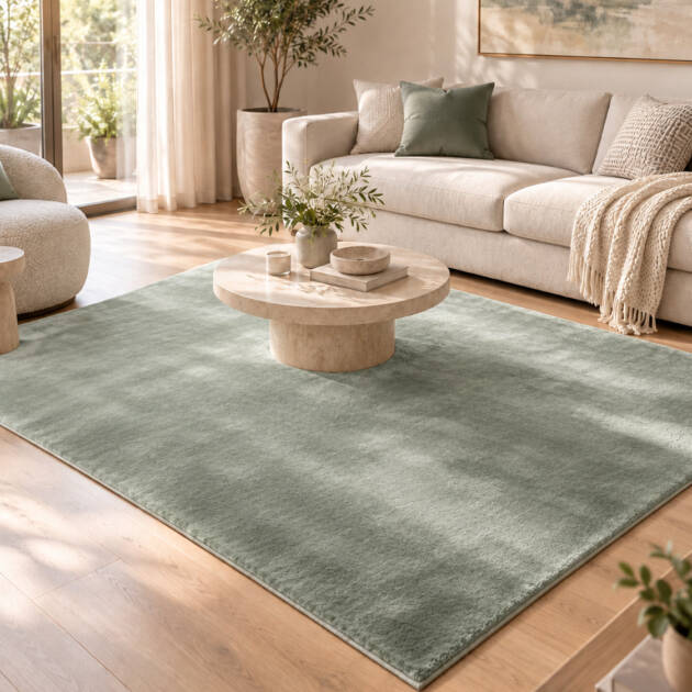 Sage Mist Elegance – Premium Soft Velvet Carpet