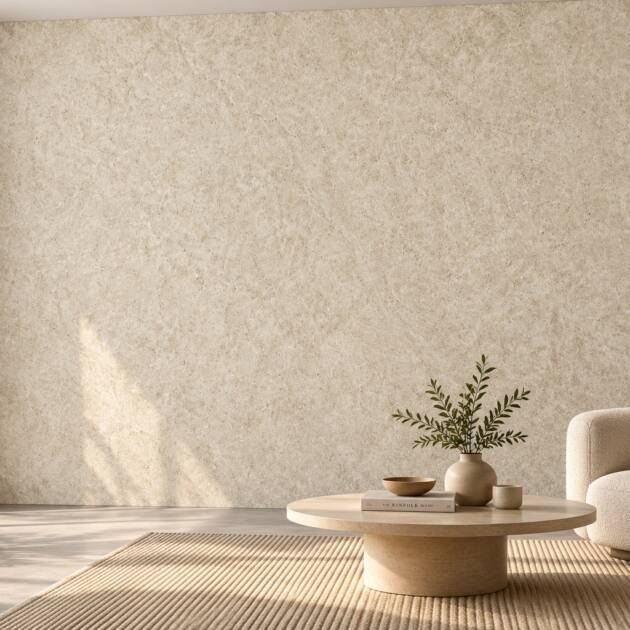 Sand Beige Stone Luxe Wallpaper