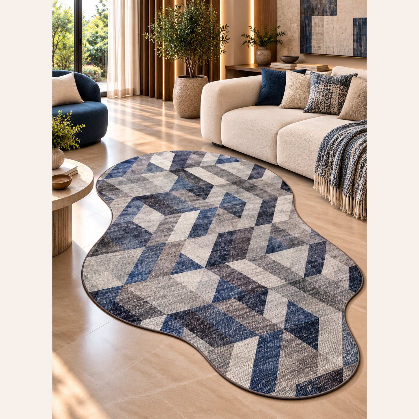 Sapphire Prism – Geometric Shape Carpet
