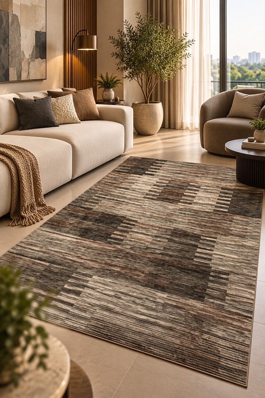 Urban Strata – Premium Abstract Striped Carpet