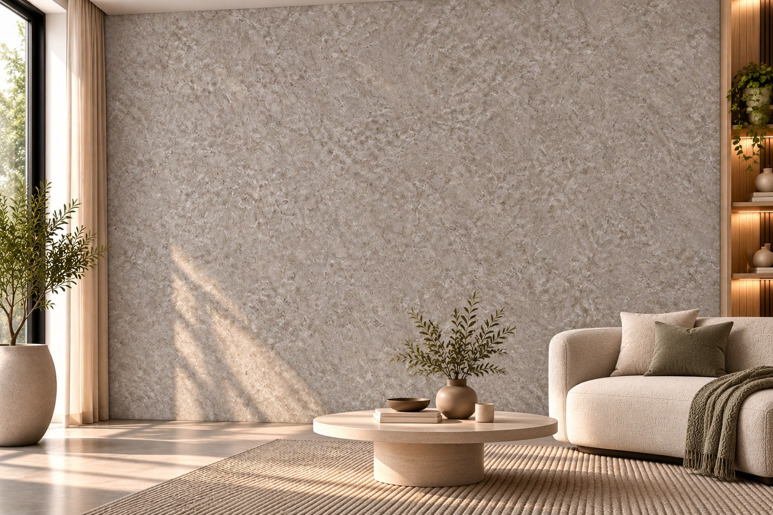 Taupe Grey Stone Luxe Wallpaper