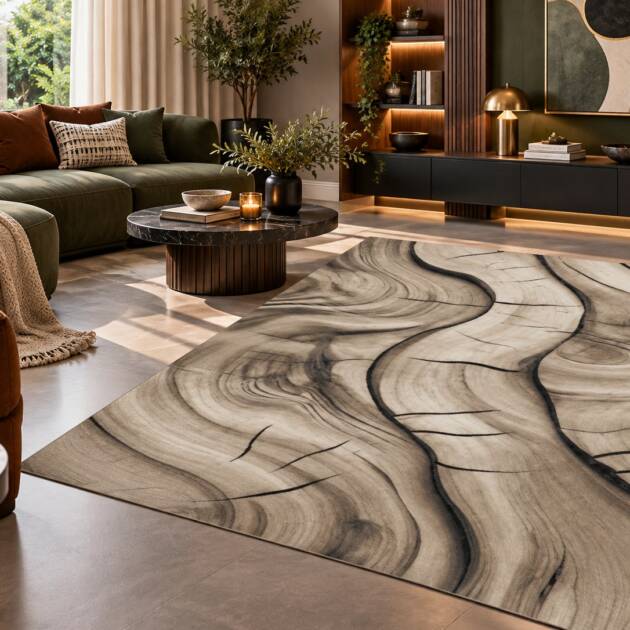 Timber Waves – Luxury Abstract Carpet